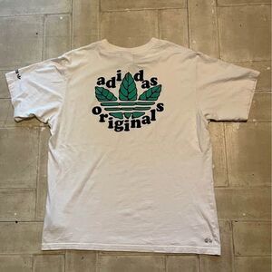 Adidas originals green leaf graphic tshirt size large